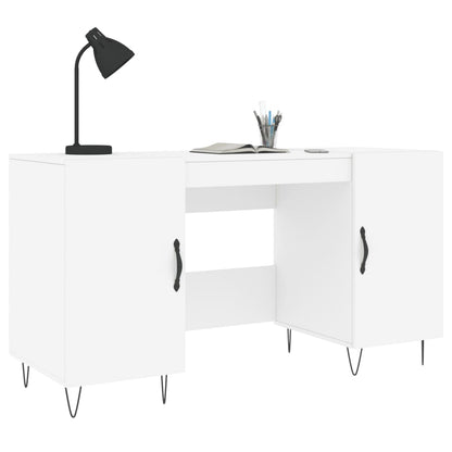 Scrivania Bianca 140x50x75 cm in Legno Multistrato - homemem39