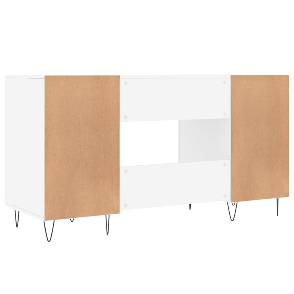 Scrivania Bianca 140x50x75 cm in Legno Multistrato - homemem39