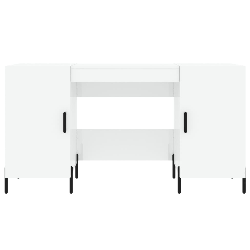 Scrivania Bianco Lucido 140x50x75 cm in Legno Multistrato - homemem39