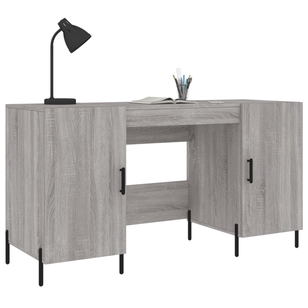 Scrivania Grigio Sonoma 140x50x75 cm in Legno Multistrato - homemem39