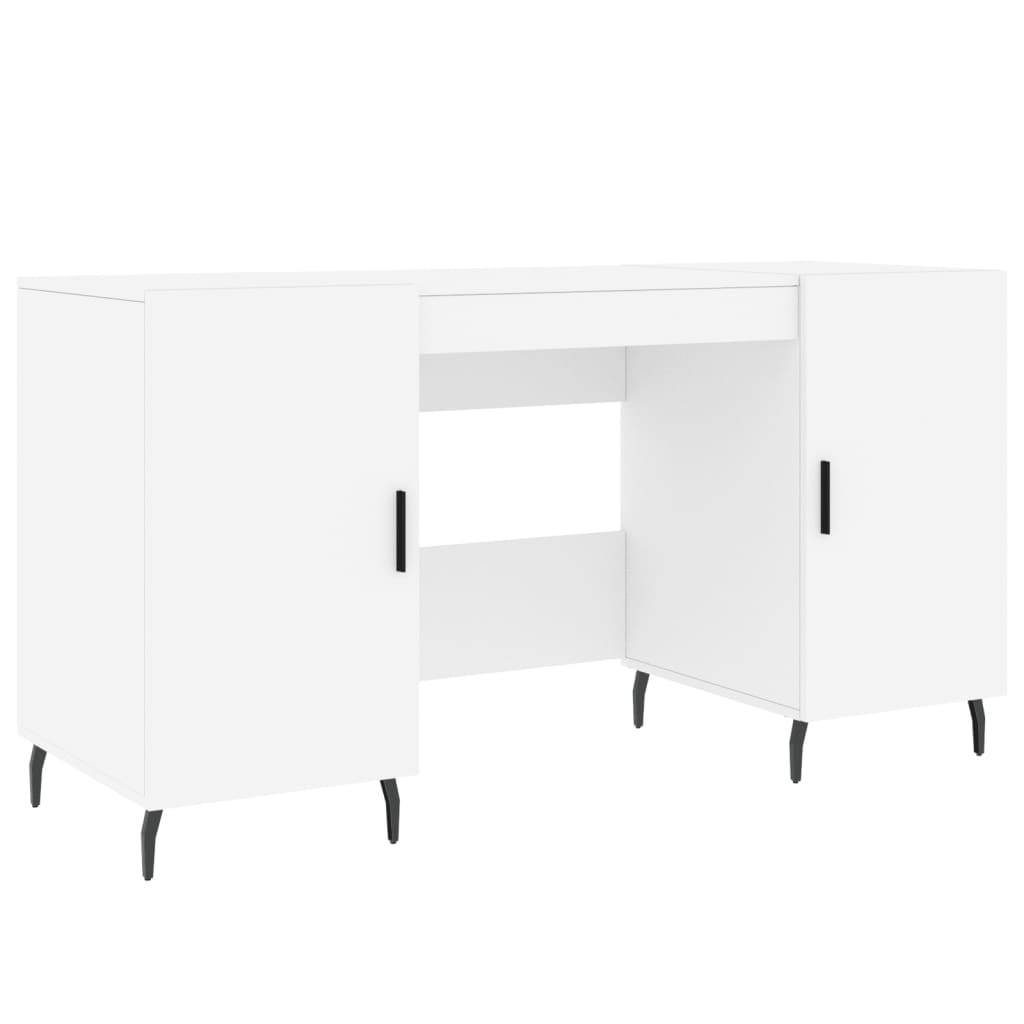 Scrivania Bianca 140x50x75 cm in Legno Multistrato - homemem39