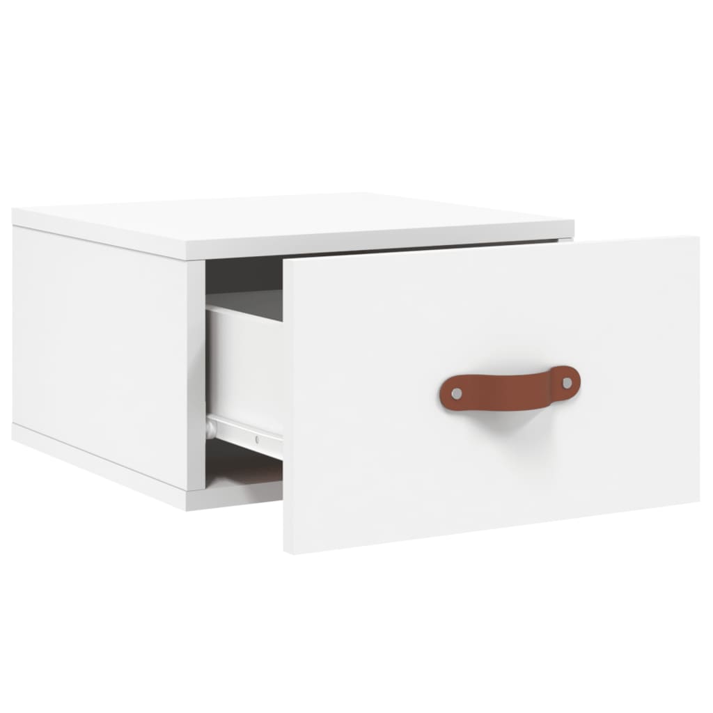 Comodino a Muro Bianco 35x35x20 cm | homemem39