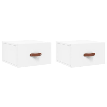 Comodini a Muro 2 pz Bianchi 35x35x20 cm | homemem39