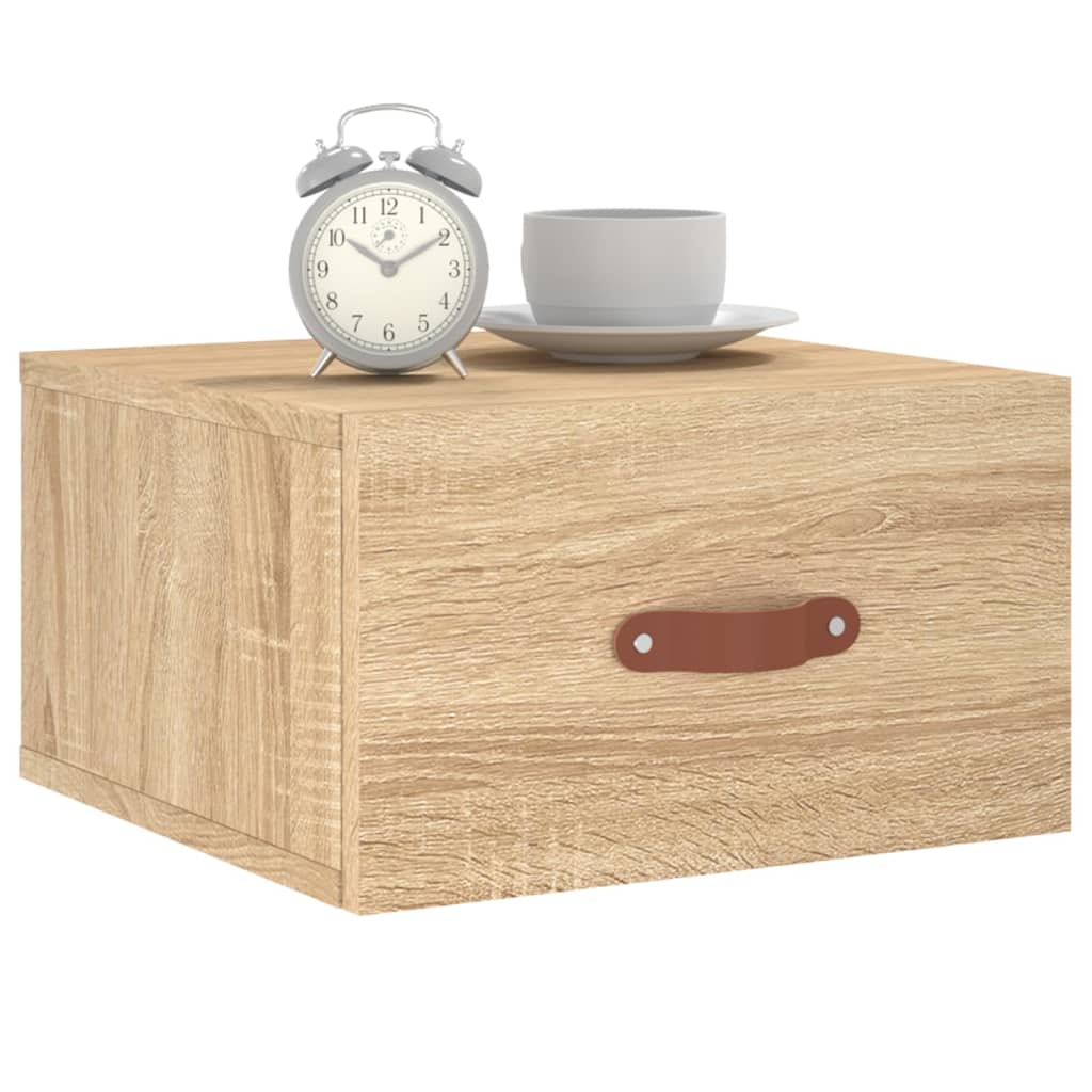 Comodino a Muro Rovere Sonoma 35x35x20 cm | homemem39