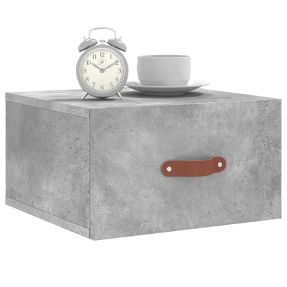 Comodino a Muro Grigio Cemento 35x35x20 cm | homemem39