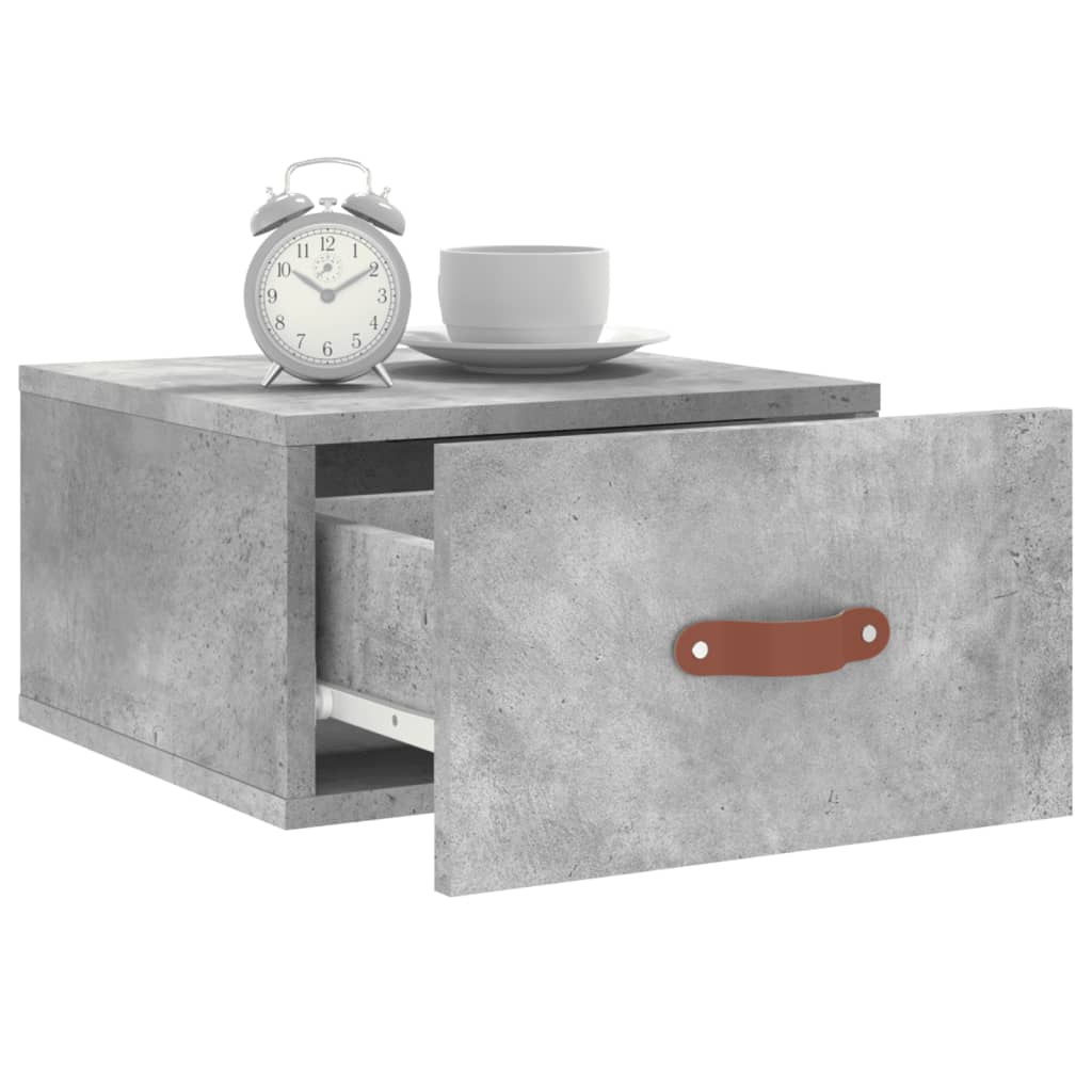 Comodino a Muro Grigio Cemento 35x35x20 cm | homemem39