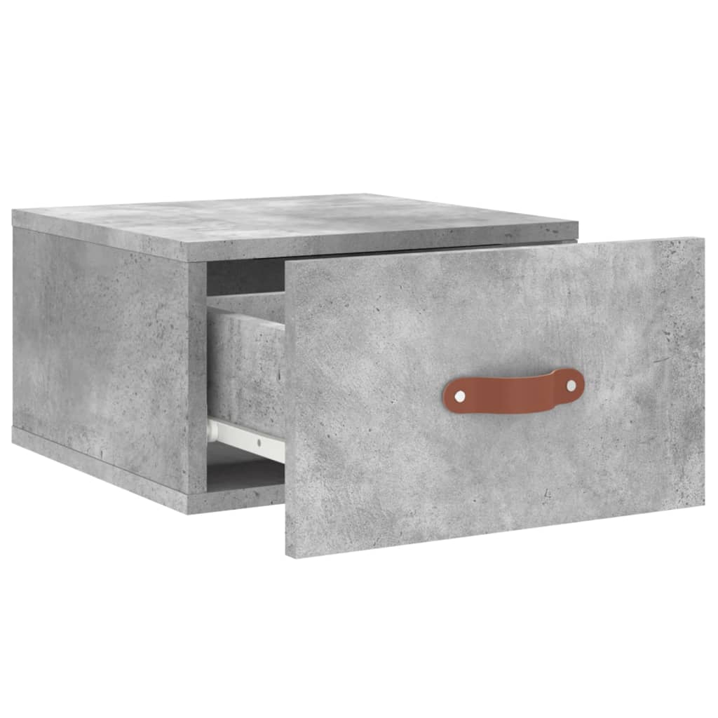 Comodino a Muro Grigio Cemento 35x35x20 cm | homemem39
