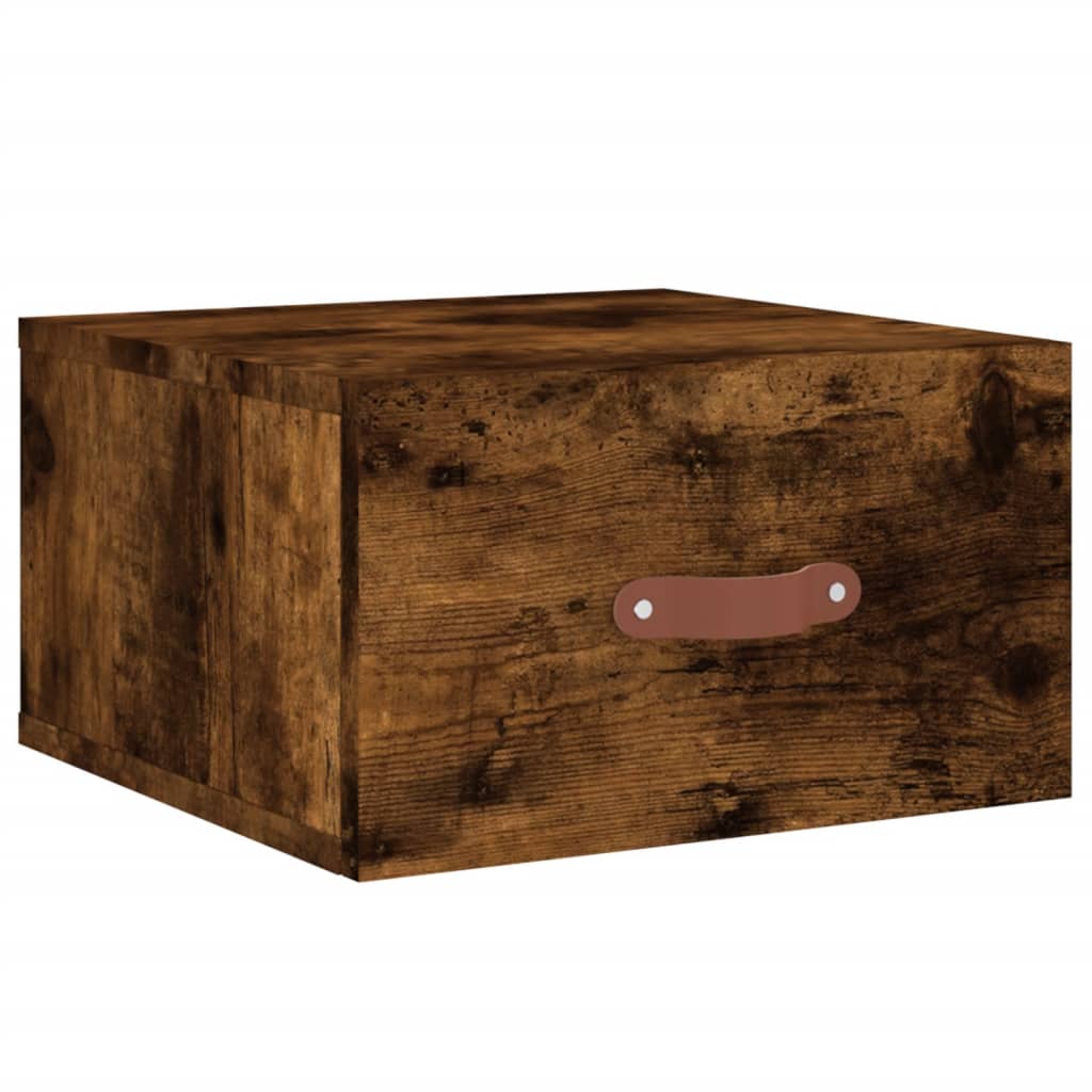 Comodini a Muro 2 pz Rovere Fumo 35x35x20 cm | homemem39