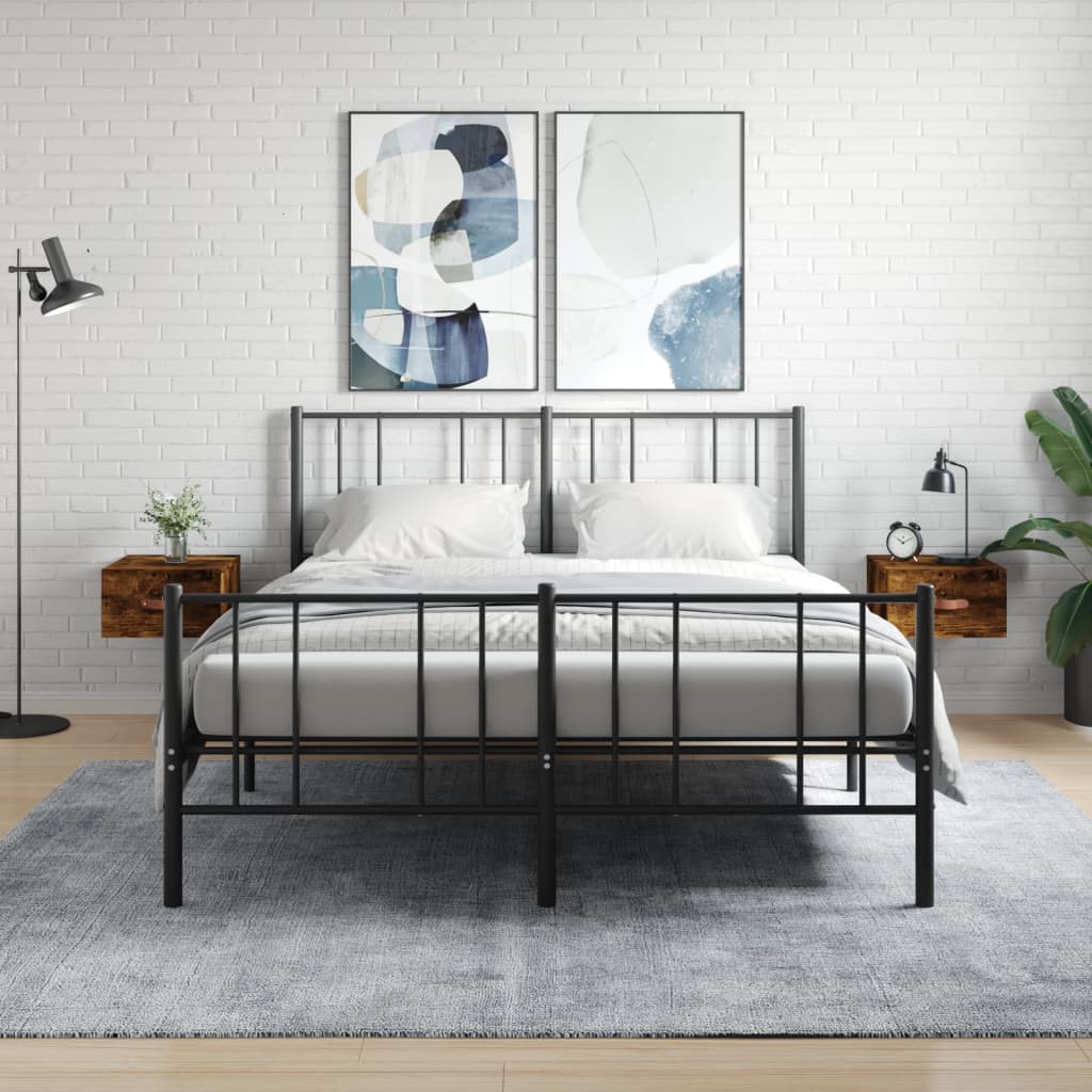Comodini a Muro 2 pz Rovere Fumo 35x35x20 cm | homemem39