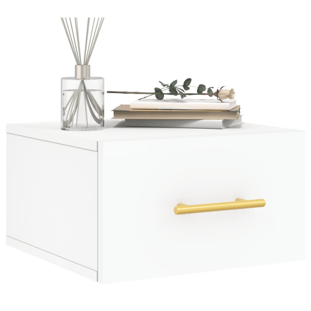 Comodino a Muro Bianco 35x35x20 cm | homemem39