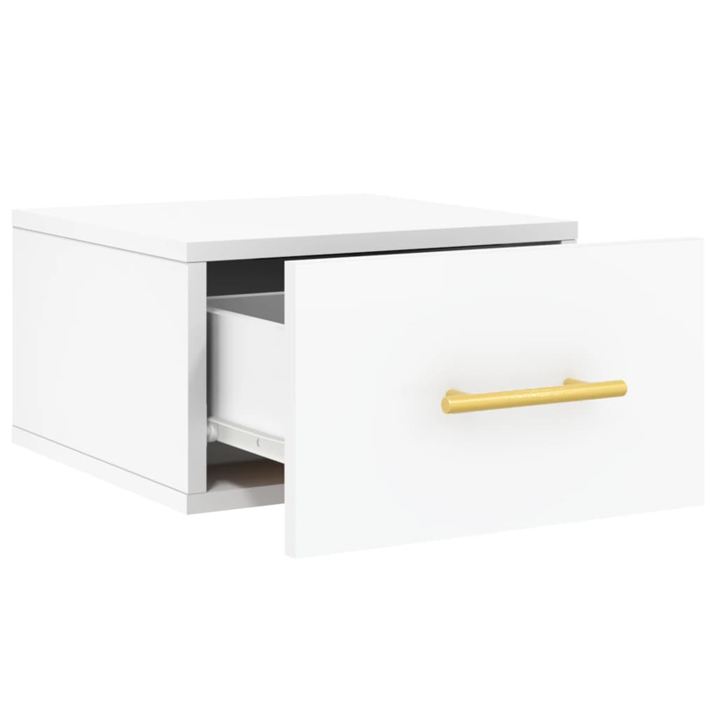 Comodino a Muro Bianco 35x35x20 cm | homemem39
