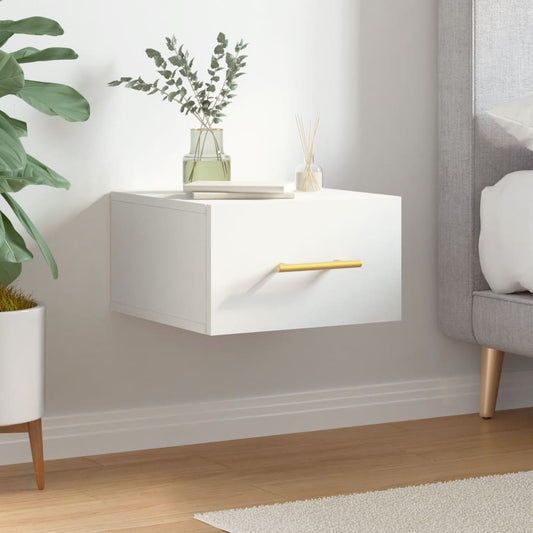 Comodino a Muro Bianco 35x35x20 cm | homemem39