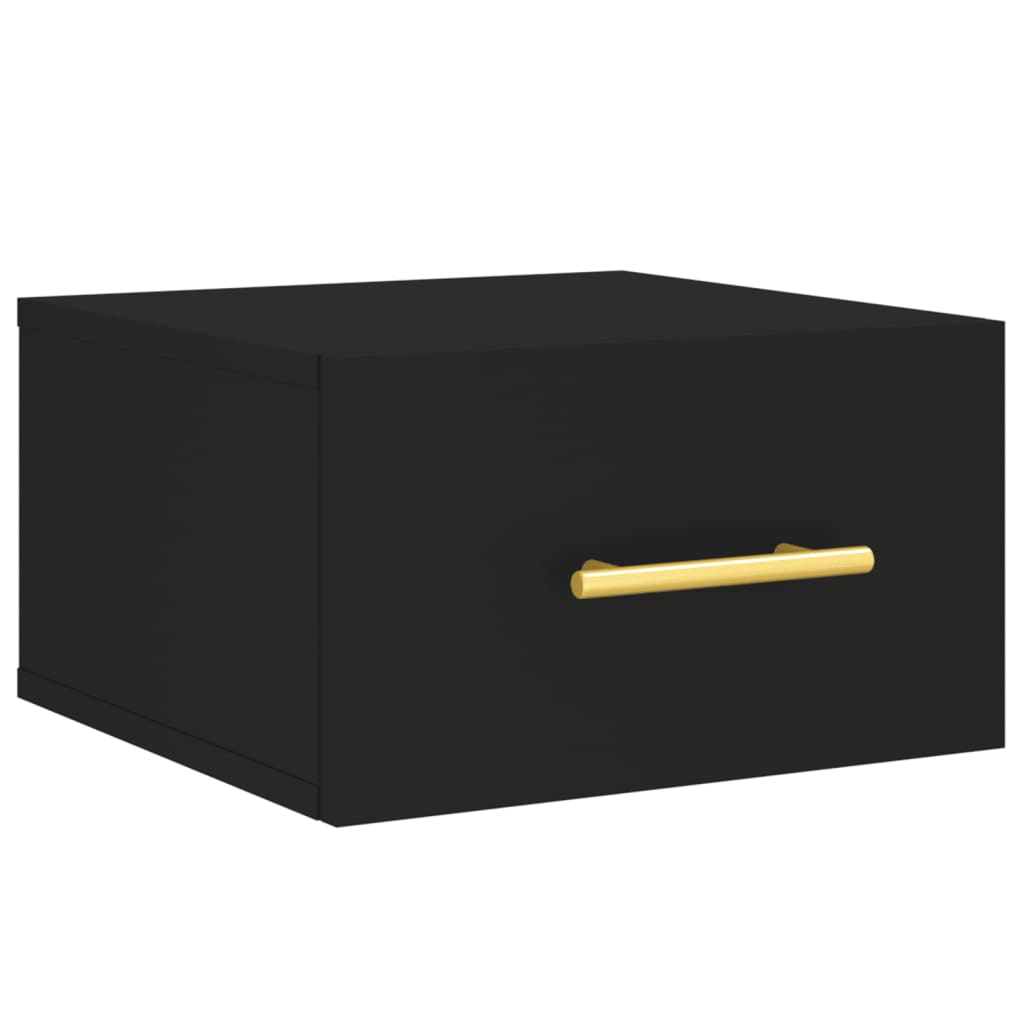 Comodino a Muro Nero 35x35x20 cm | homemem39