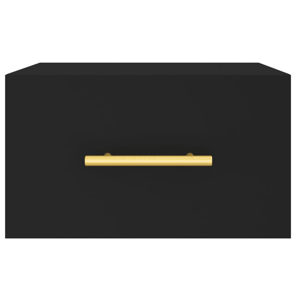 Comodino a Muro Nero 35x35x20 cm | homemem39