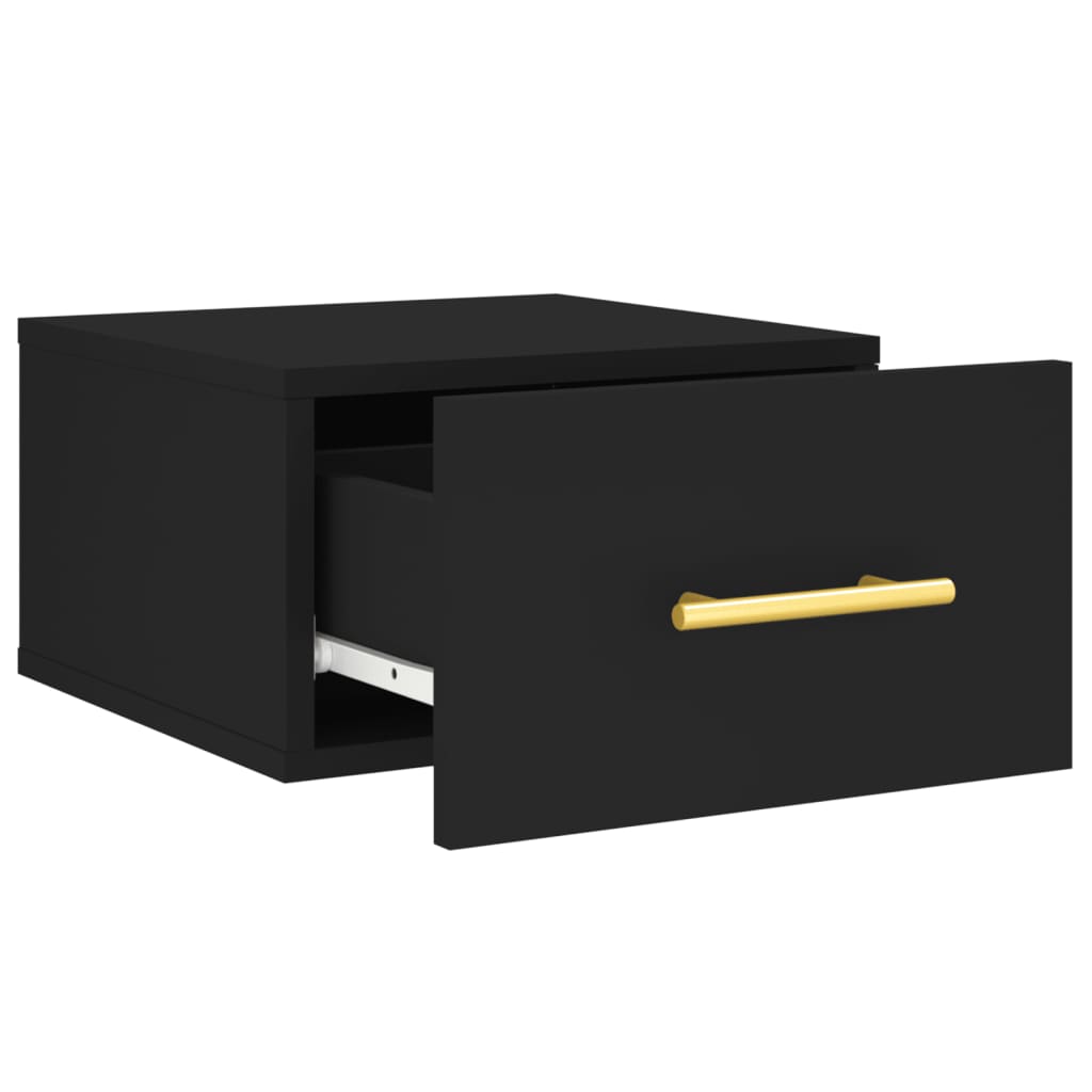 Comodino a Muro Nero 35x35x20 cm | homemem39