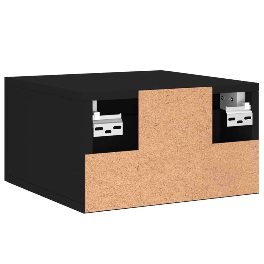 Comodino a Muro Nero 35x35x20 cm | homemem39