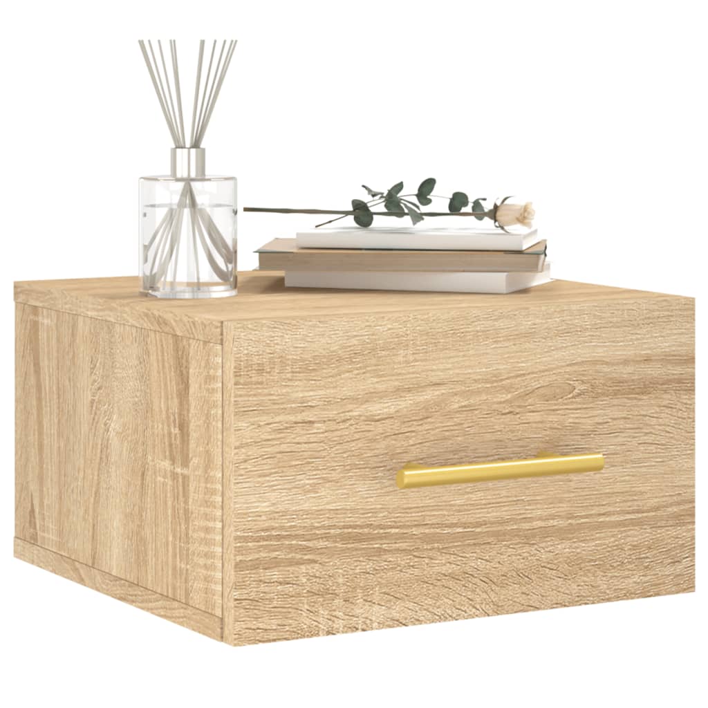 Comodino a Muro Rovere Sonoma 35x35x20 cm | homemem39