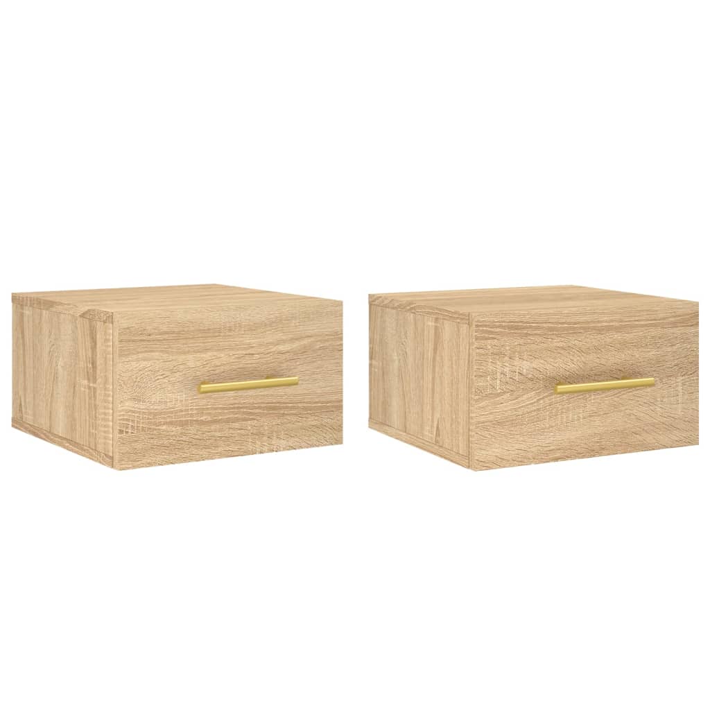Comodini a Muro 2 pz Rovere Sonoma 35x35x20 cm | homemem39