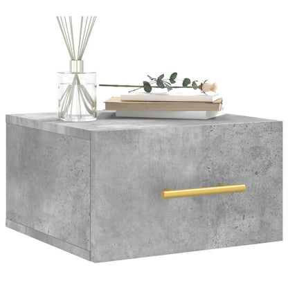 Comodino a Muro Grigio Cemento 35x35x20 cm | homemem39