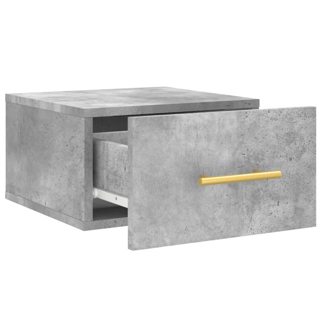 Comodino a Muro Grigio Cemento 35x35x20 cm | homemem39