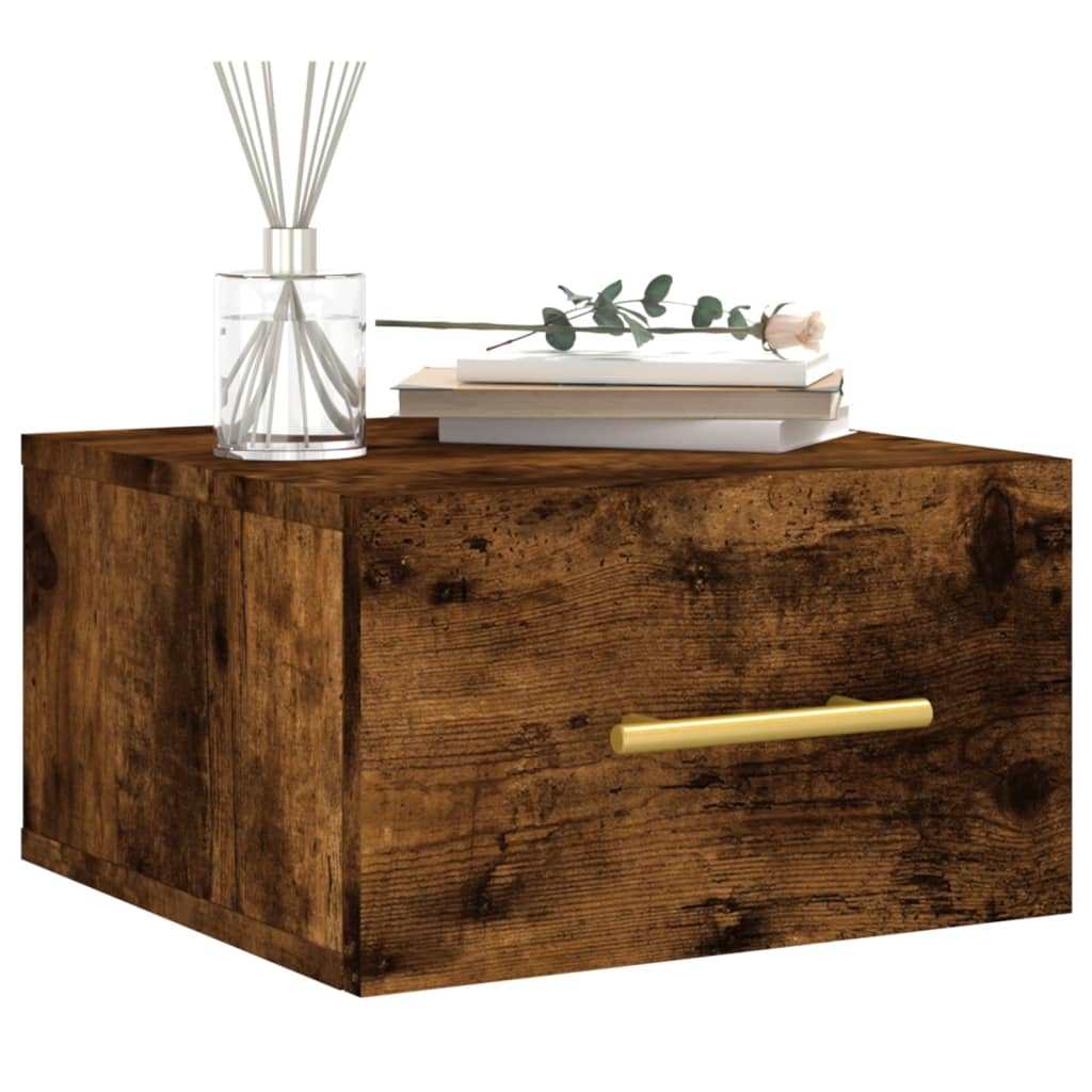 Comodino a Muro Rovere Fumo 35x35x20 cm | homemem39