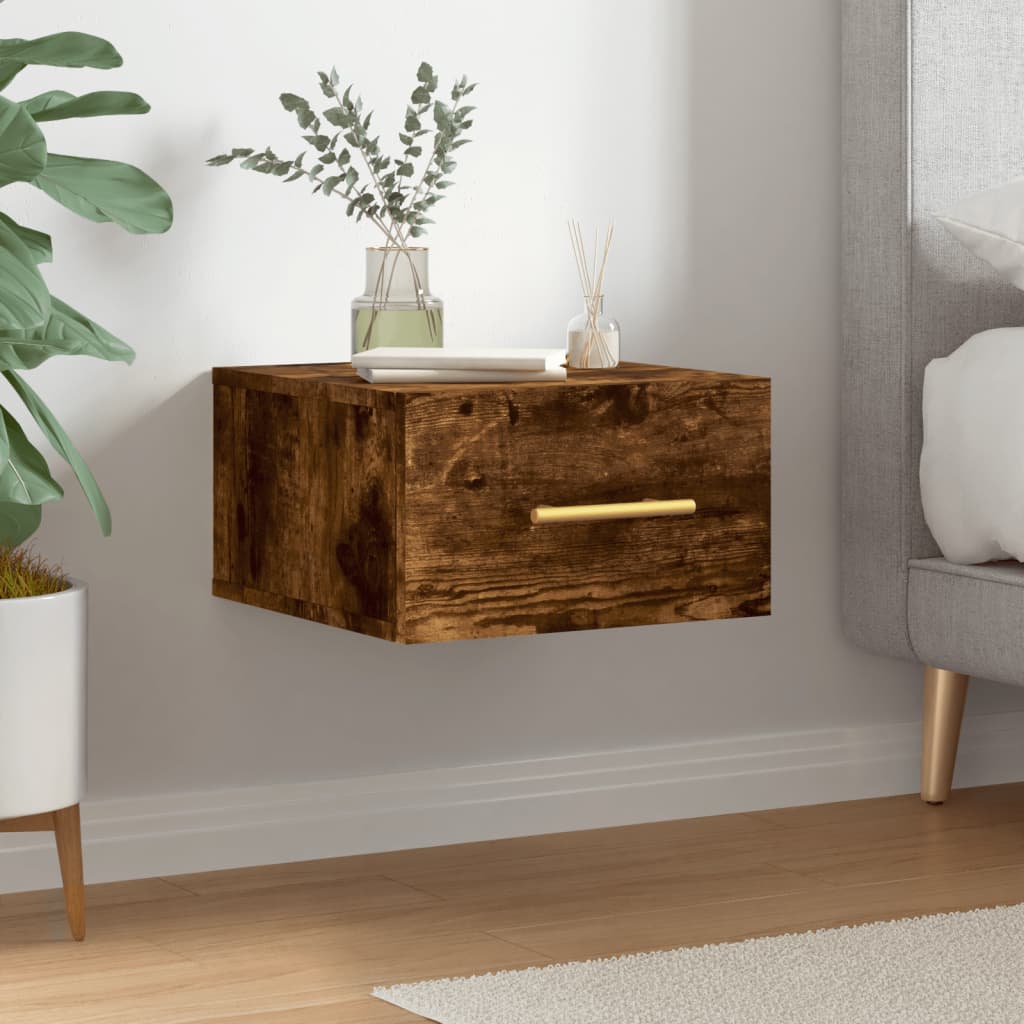 Comodino a Muro Rovere Fumo 35x35x20 cm | homemem39