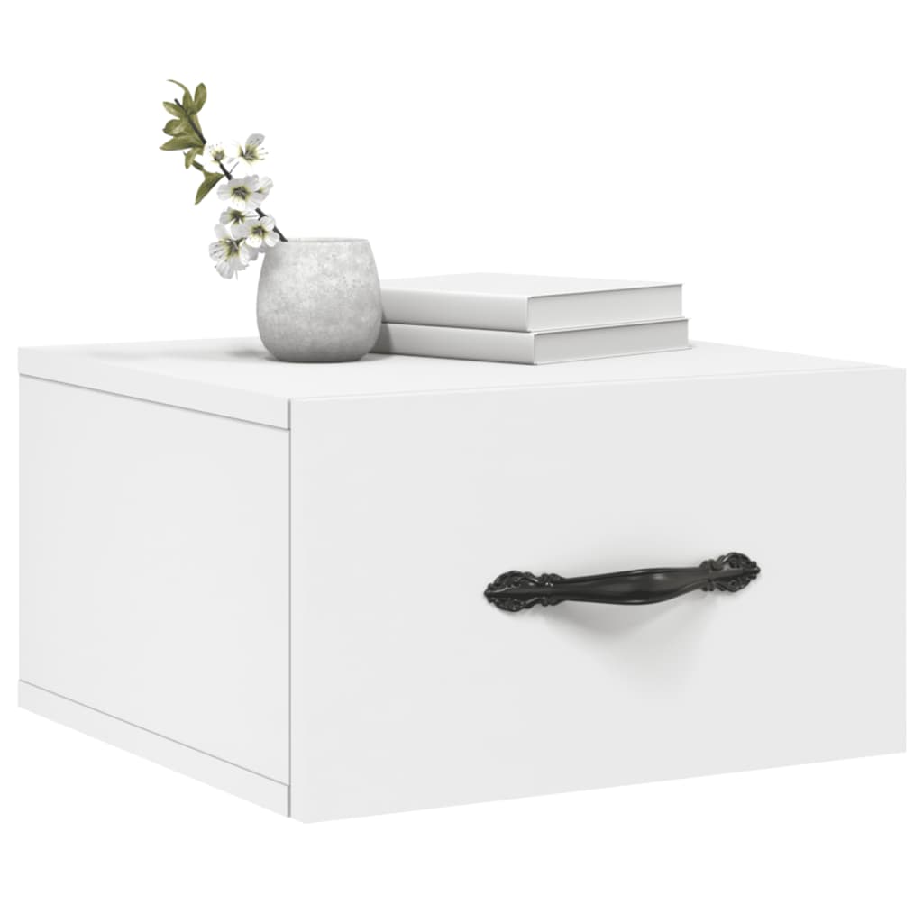 Comodino a Muro Bianco 35x35x20 cm | homemem39