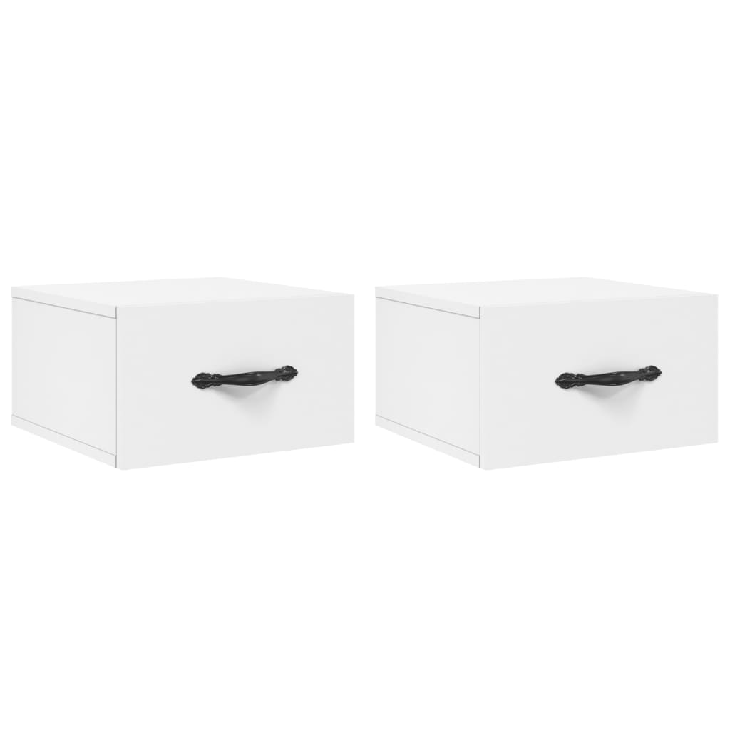 Comodini a Muro 2 pz Bianchi 35x35x20 cm - homemem39