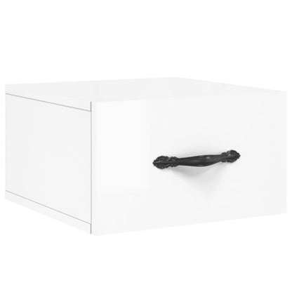 Comodini a Muro 2 pz Bianco Lucido 35x35x20 cm - homemem39