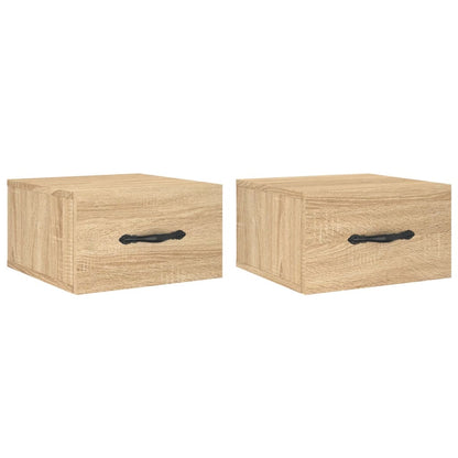 Comodini a Muro 2 pz Rovere Sonoma 35x35x20 cm | homemem39