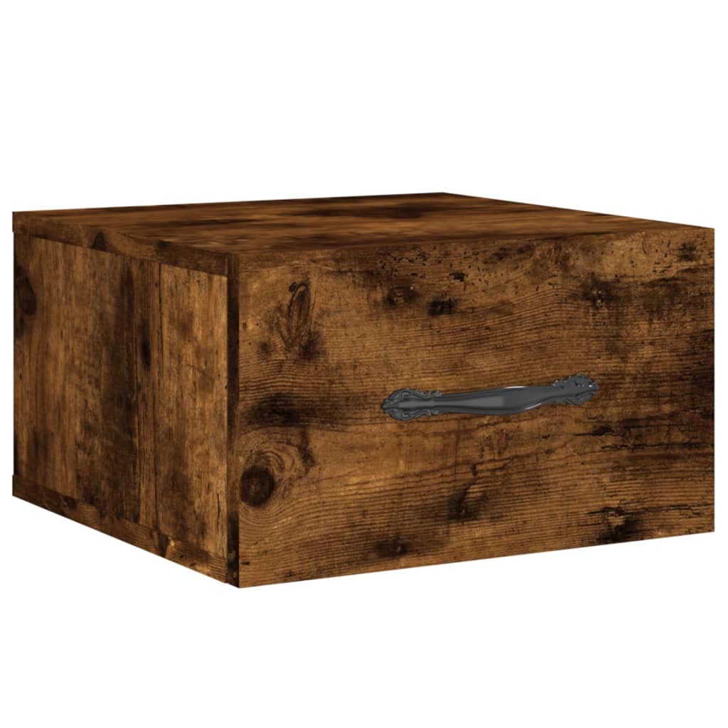 Comodini a Muro 2 pz Rovere Fumo 35x35x20 cm | homemem39