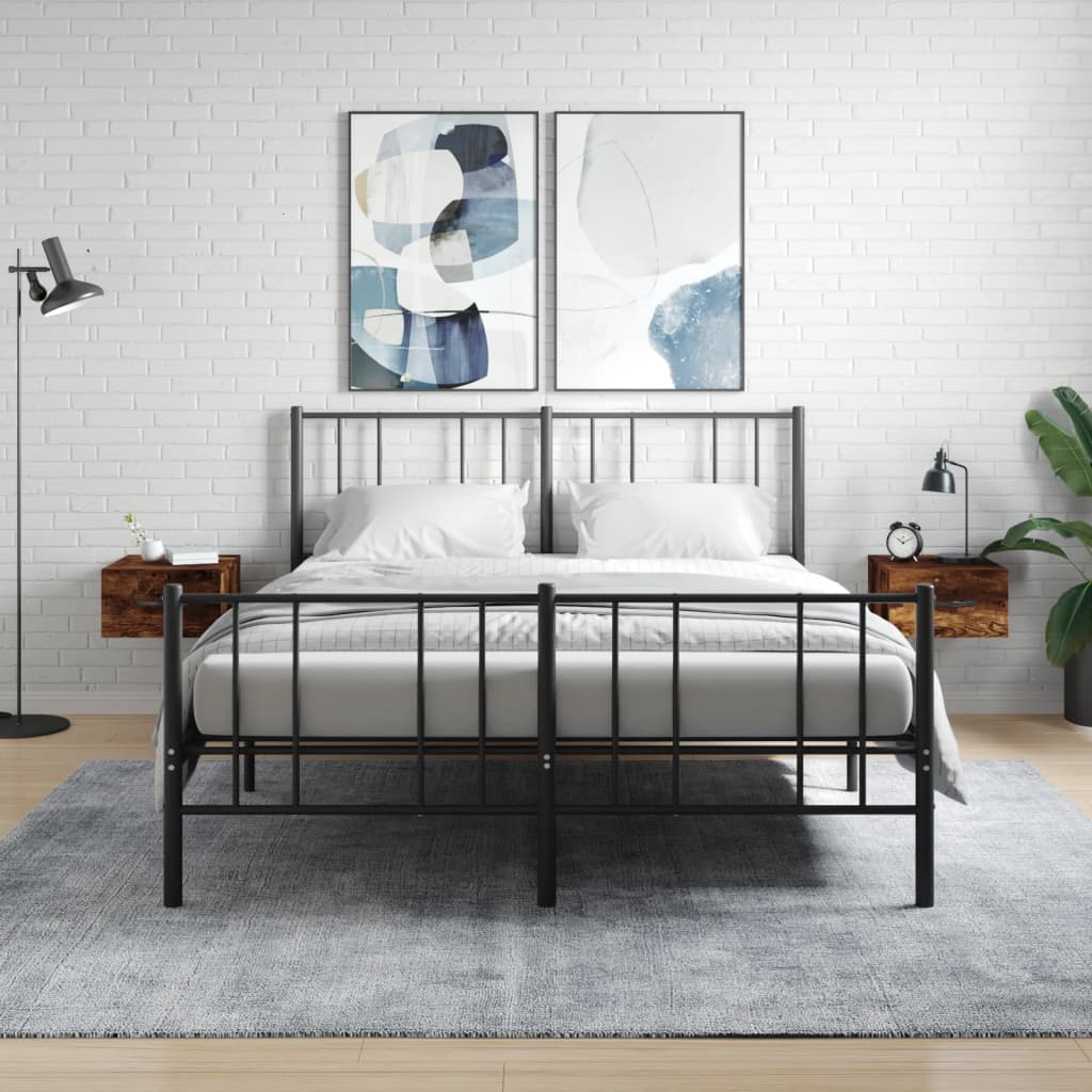 Comodini a Muro 2 pz Rovere Fumo 35x35x20 cm | homemem39