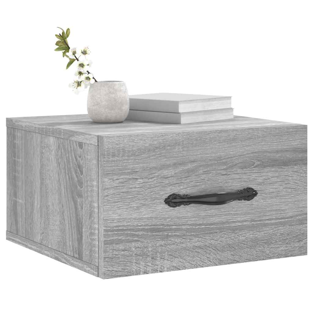 Comodino a Muro Grigio Sonoma 35x35x20 cm | homemem39