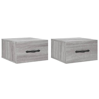 Comodini a Muro 2 pz Grigio Sonoma 35x35x20 cm | homemem39
