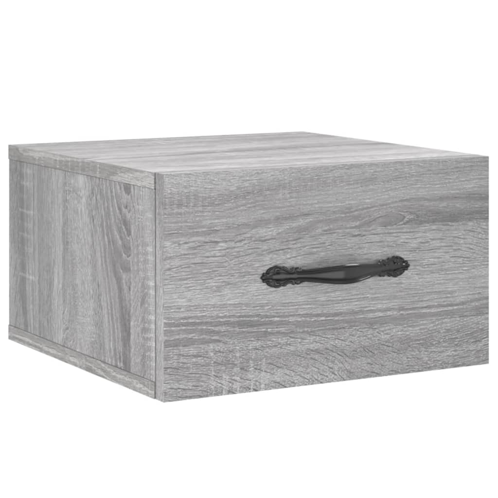 Comodini a Muro 2 pz Grigio Sonoma 35x35x20 cm | homemem39