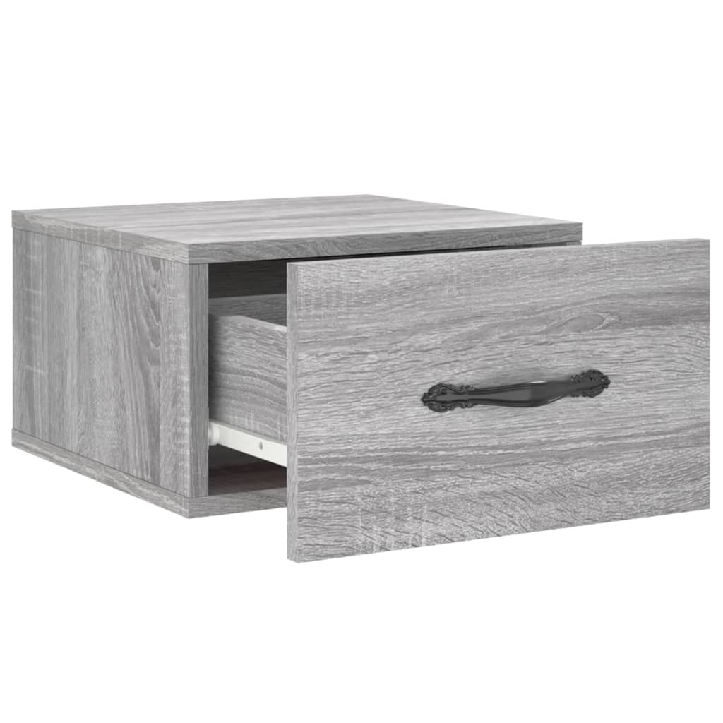 Comodini a Muro 2 pz Grigio Sonoma 35x35x20 cm | homemem39