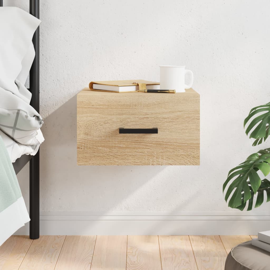 Comodino a Muro Rovere Sonoma 35x35x20 cm | homemem39