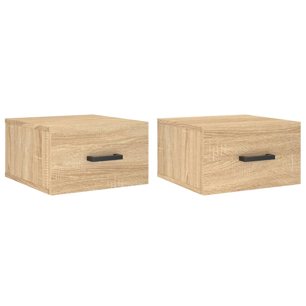 Comodini a Muro 2 pz Rovere Sonoma 35x35x20 cm | homemem39