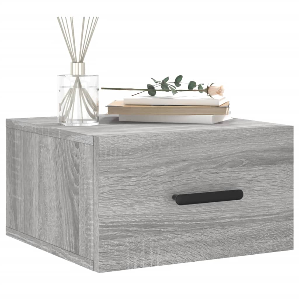 Comodino a Muro Grigio Sonoma 35x35x20 cm | homemem39