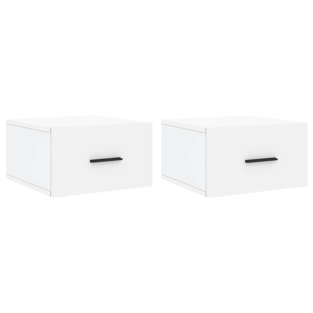 Comodini a Muro 2 pz Bianchi 35x35x20 cm | homemem39