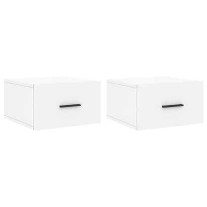Comodini a Muro 2 pz Bianchi 35x35x20 cm | homemem39