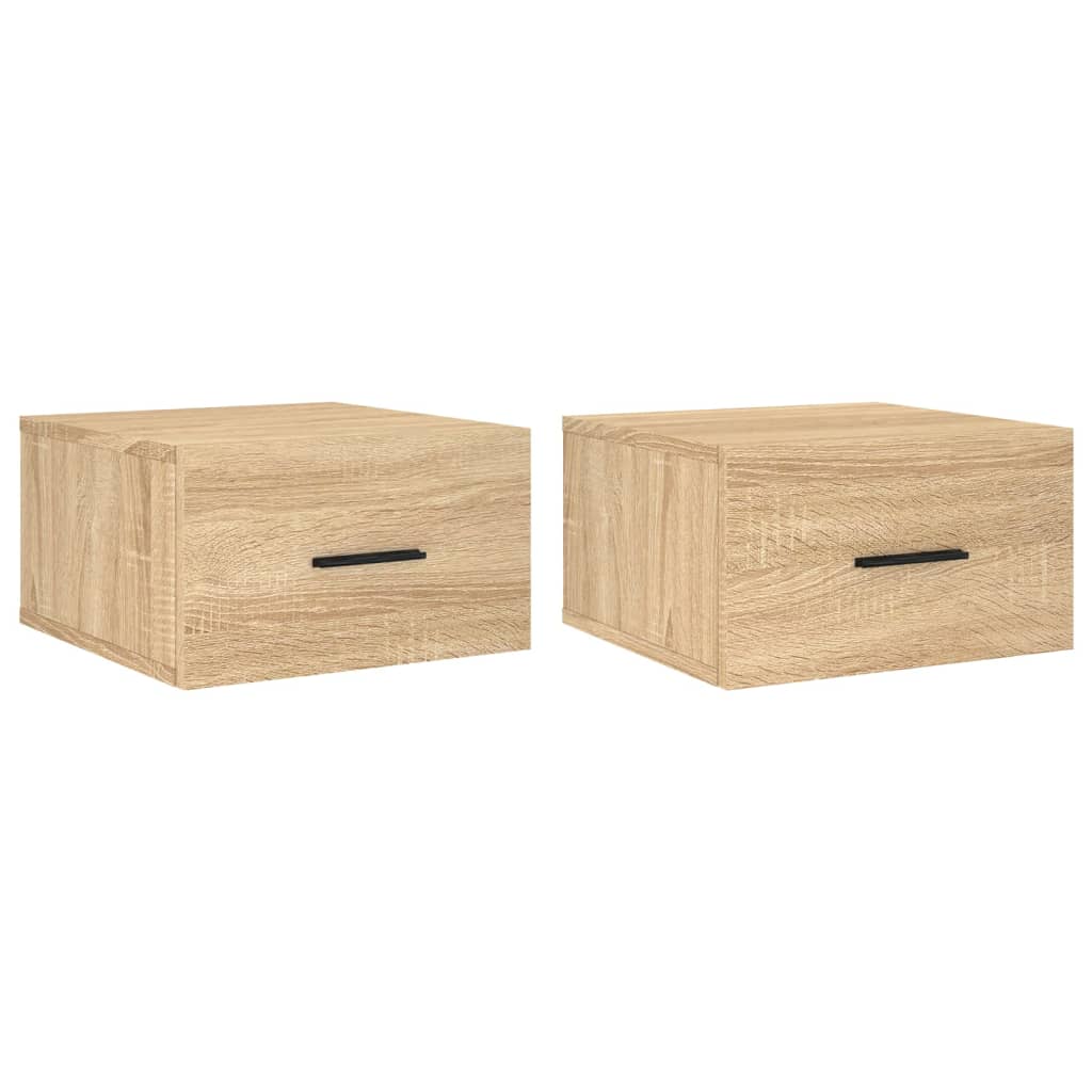 Comodini a Muro 2 pz Rovere Sonoma 35x35x20 cm | homemem39