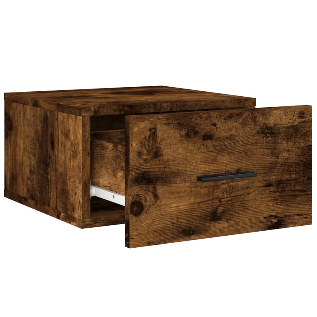Comodino a Muro Rovere Fumo 35x35x20 cm | homemem39