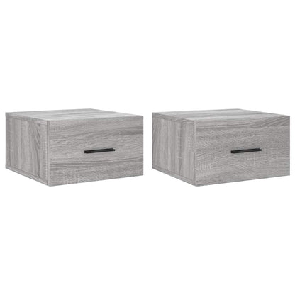Comodini a Muro 2 pz Grigio Sonoma 35x35x20 cm | homemem39