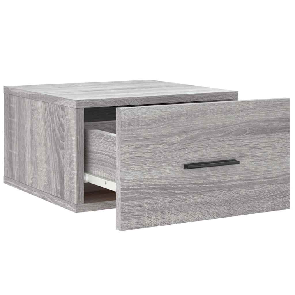 Comodini a Muro 2 pz Grigio Sonoma 35x35x20 cm | homemem39
