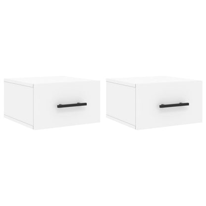 Comodini a Muro 2 pz Bianchi 35x35x20 cm | homemem39