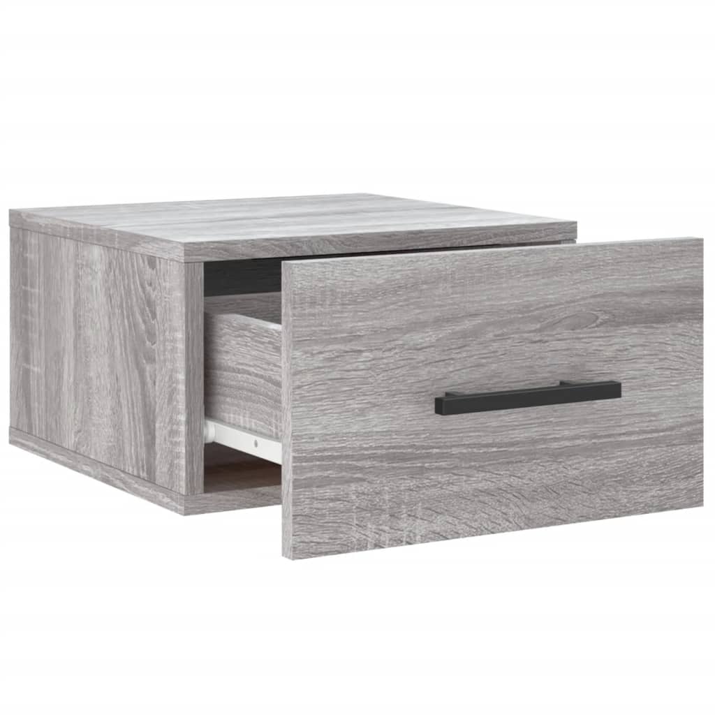 Comodino a Muro Grigio Sonoma 35x35x20 cm | homemem39