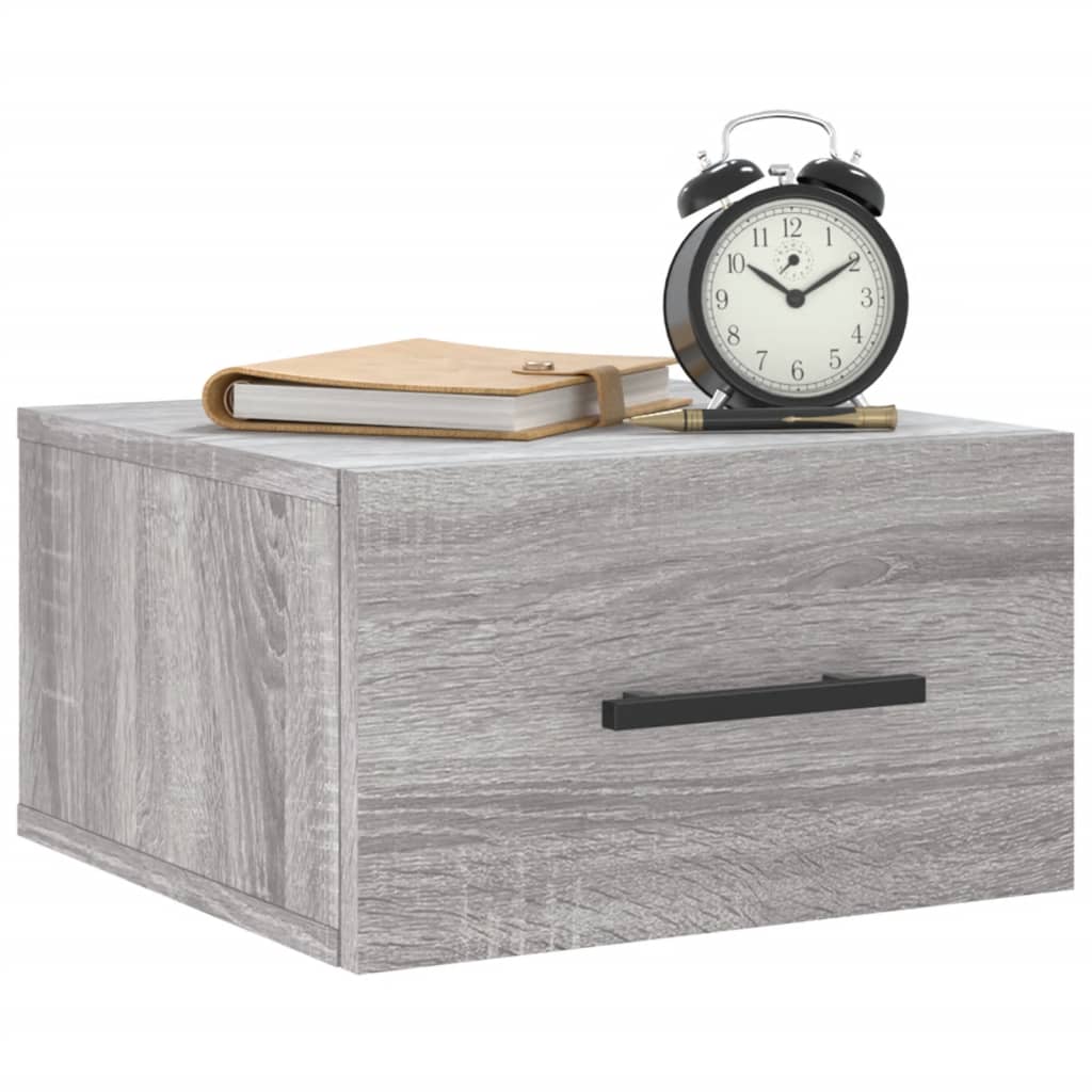 Comodini a Muro 2 pz Grigio Sonoma 35x35x20 cm | homemem39