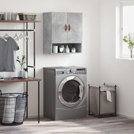 Armadietto a Muro Grigio Cemento 60x31x70 cm Legno Multistrato | homemem39