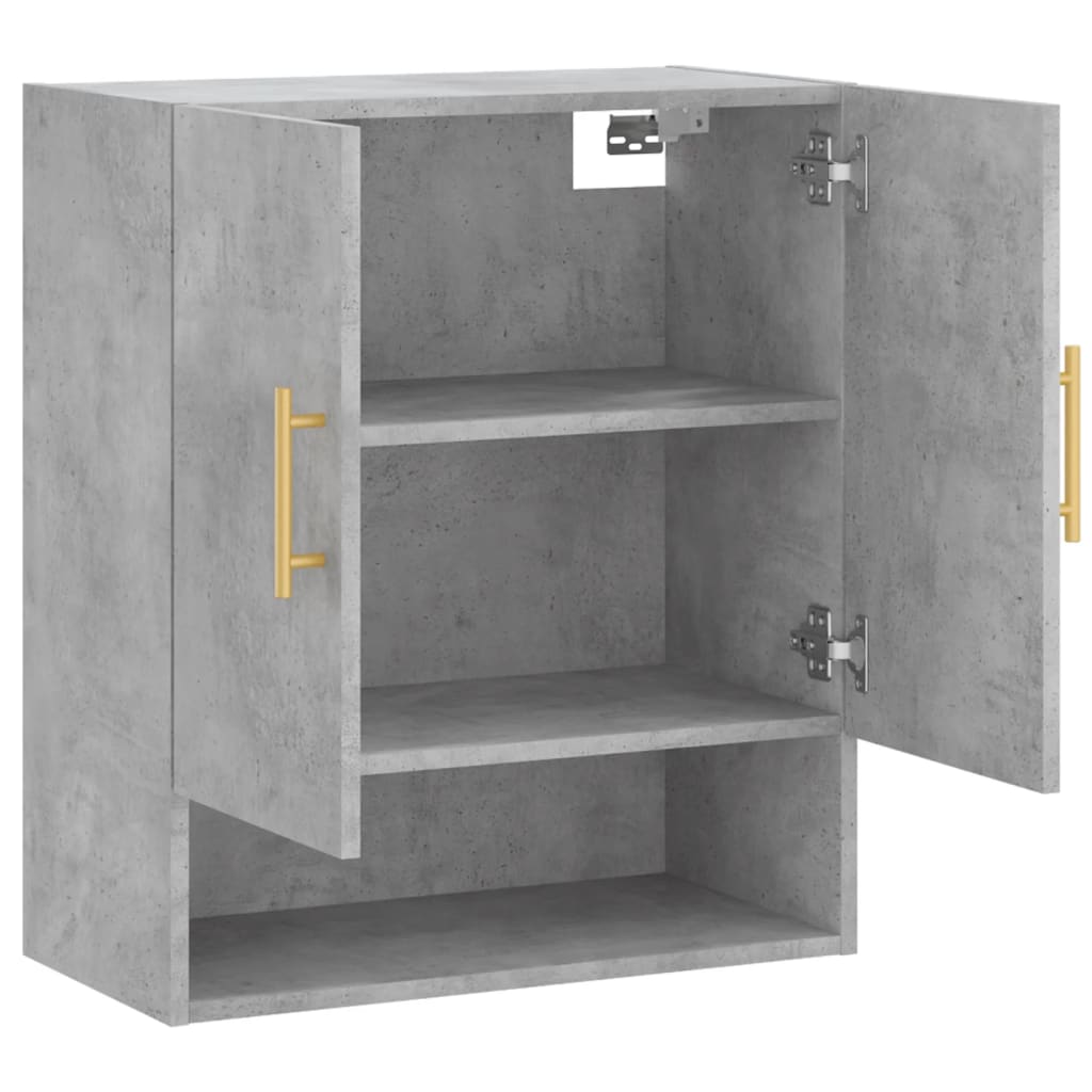 Armadietto a Muro Grigio Cemento 60x31x70 cm Legno Multistrato | homemem39
